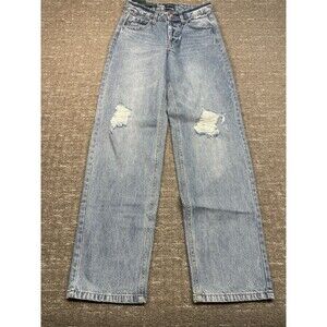 NWT Wild Fable Womens Light Wash Distressed High Rise Mom Jeans Size 2 Inseam 32